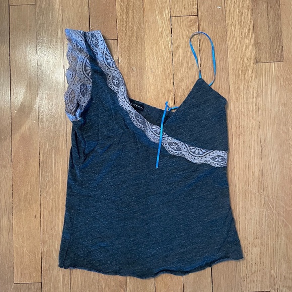 Boutique One Shoulder Lace Tank - Picture 1 of 5
